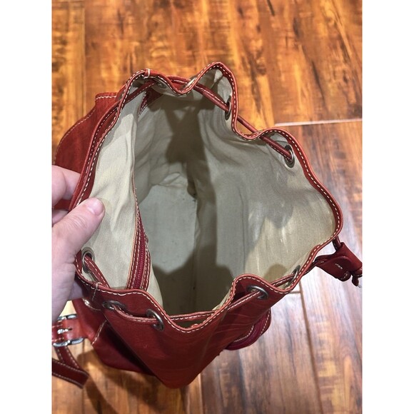 Tornabuoni Made in Italy Designer Red Leather Handbag Bag Backpack EUC